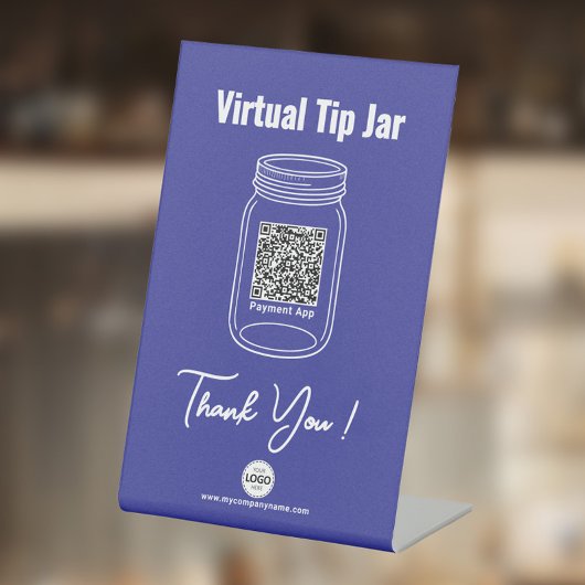 Signe De Table Jar d'astuce virtuelle, application de paiement de