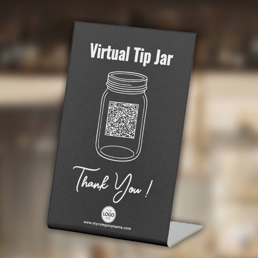 Signe De Table Jar d'astuce virtuelle, application de paiement de