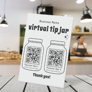 Signe De Table Jar de conseil virtuel avec 2 code QR