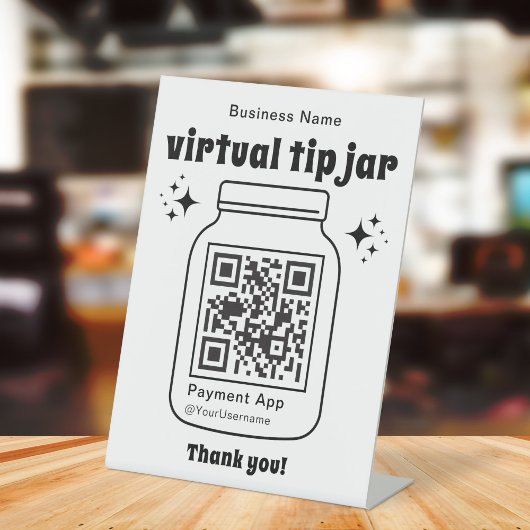 Signe De Table Jar de conseil virtuel avec code QR