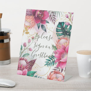 Signe De Table Jardin de poussière d'étoiles tropicales Paradis f