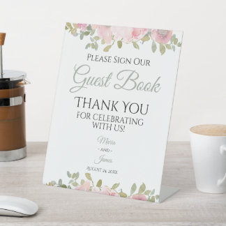 Signe De Table Jardin d'été Aquarelle Florale Mariage invité
