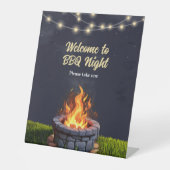 Signe De Table Jardin Fire Pit Bonfire Cookout, Anniversaire BBQ (Recto)