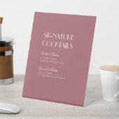 Signe De Table Jardin rose | Menu Cocktail Mariage Rose foncé (In SItu)