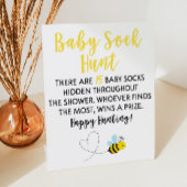 Signe De Table Jaune Bumble Bee Baby shower Baby Sock Chasse Jeu