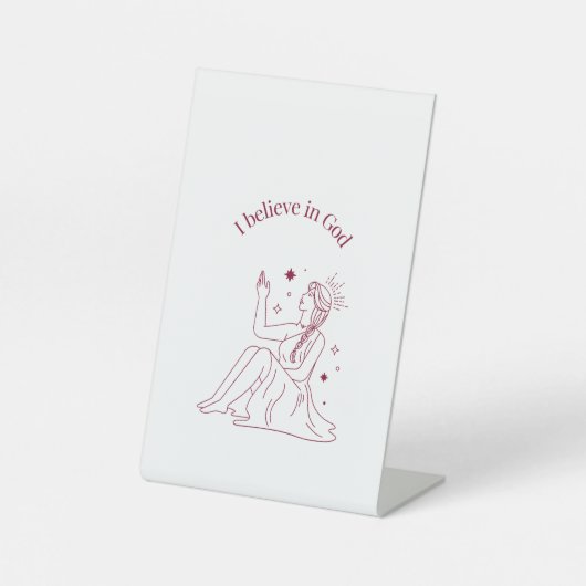 Signe De Table Je crois en Dieu - Foi & Spiritualité Art (Recto)