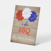Signe De Table Je fais BBQ Patriotique Floral (Recto)