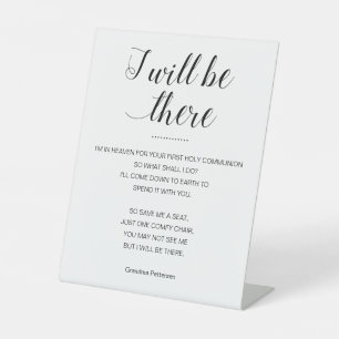 Signe De Table Je Serai Là Poème Mémorial Première Communion Sain