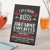 Signe De Table Je Suis Un Fier Chef De Freaking Employés Géniaux  (In SItu)