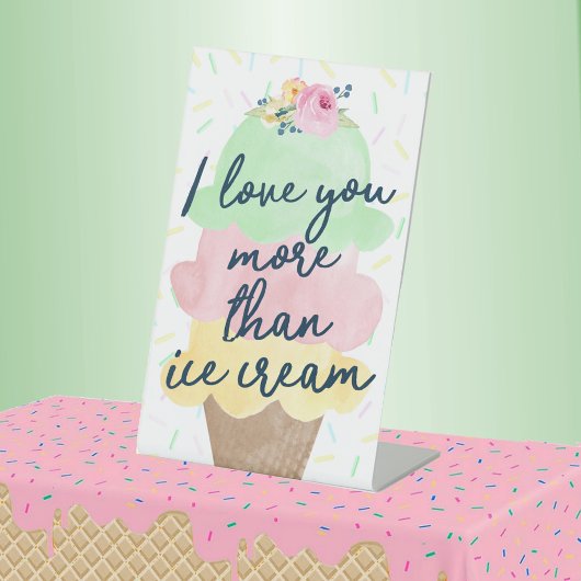 Signe De Table Je T'Aime Plus Que La Glace Cream Party