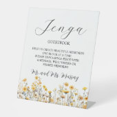 Signe De Table Jenga Mariage Livre d'or Fleurs sauvages élégants (Recto)