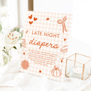 Signe De Table Jeu de Baby Shower Couches de Nuit Tardives Fall C