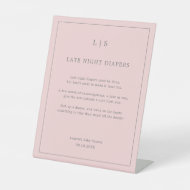 Signe De Table Jeu de Baby shower de Diapositives de nuit rose si