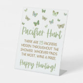 Signe De Table Jeu de chasse au Baby shower à papillon vert (Recto)