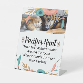 Signe De Table Jeu de chasse aux sucettes pour Baby Shower Furry