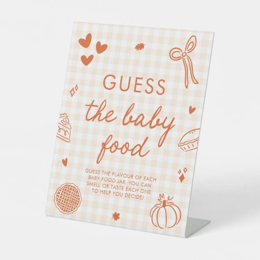 Signe De Table Jeu de devinette de nourriture pour bébé Cutie Pie (Recto)
