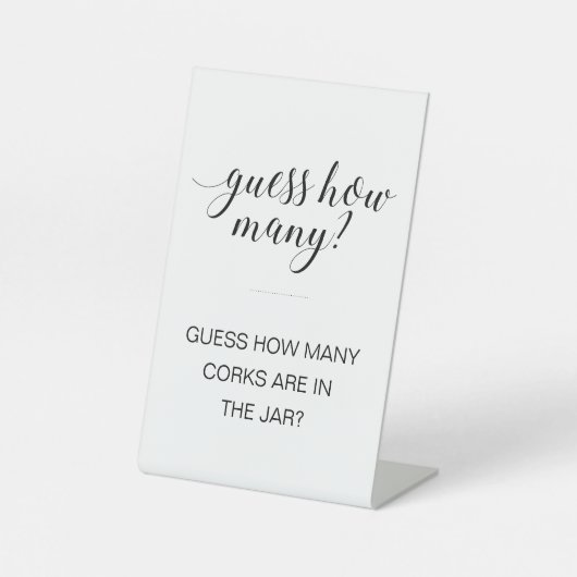 Signe De Table Jeu de devinette du nombre de bouchons pour la fêt (Recto)