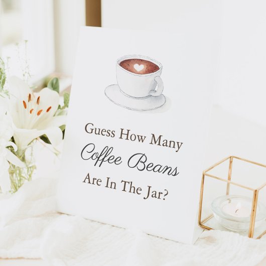 Signe De Table Jeu de devinette du nombre de tasses de café dans