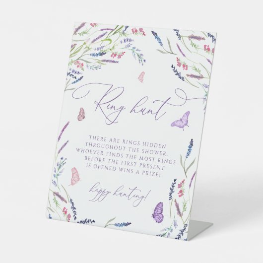 Signe De Table Jeu de Fête des mariées de chasse à anneaux de lav (Recto)