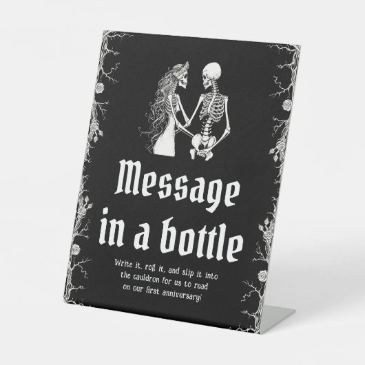 Signe De Table Jeu de message dans une bouteille de Halloween squ (Recto)