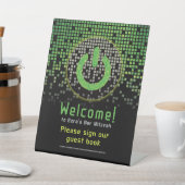 Signe De Table Jeu vidéo noir vert Gamer Bar Mitzvah (In SItu)