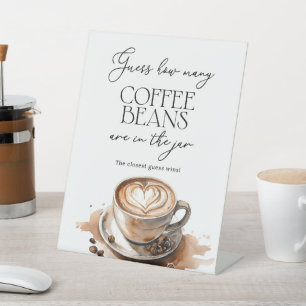 Signe De Table Jeux de fête : devinez combien de grains de café