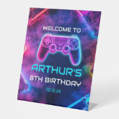 Signe De Table Jeux Vidéo pour enfants fête d'anniversaire (Recto)