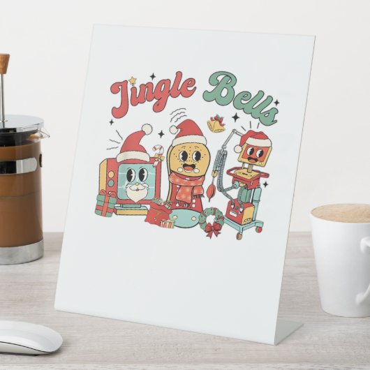 Signe De Table Jingle Bells Nurse, Christmas Nurse, Funny Christa (In SItu)