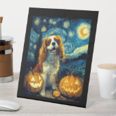 Signe De Table Joli chien Cavalier King Charles Spaniel Halloween (In SItu)