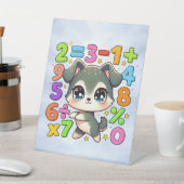 Signe De Table Joli chiot de maths nombres art de bureau pour les (In SItu)
