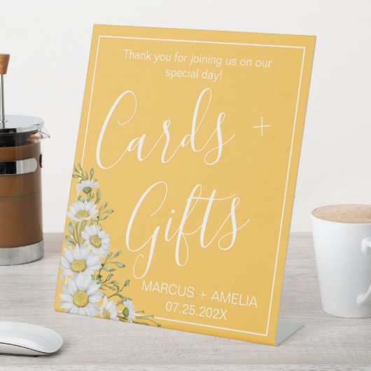 Signe De Table Joli Daffodil Jaune & Blanc Daisers Cadeaux (In SItu)