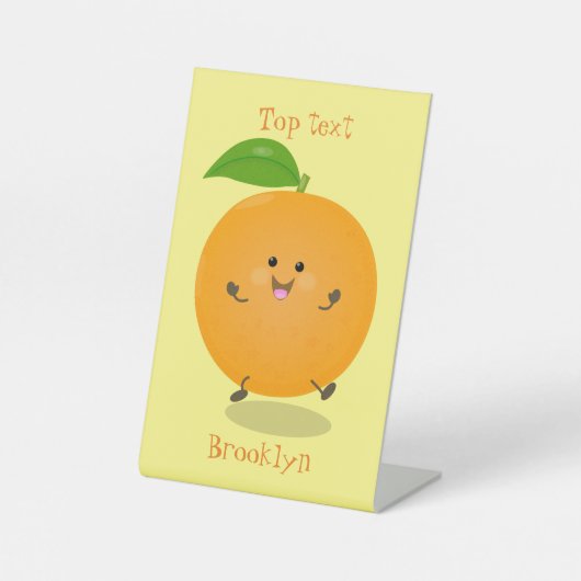 Signe De Table Joli fruit d'agrumes orange dansant (Recto)