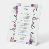 Signe De Table Joli Garden Party Floral 4 plats Menu Mariage (Recto)