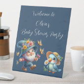 Signe De Table Joli Gnome Avec Baby shower Papillon (In SItu)