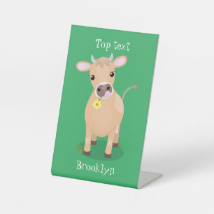 Signe De Table Joli joli maillot de vache et dessin de fleurs