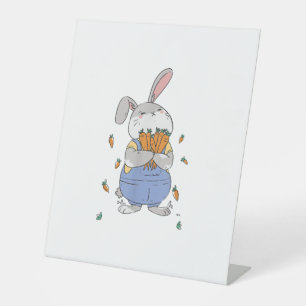 Signe De Table Joli Lapin Avec Carottes Lapin De Pâques Adoration
