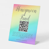 Signe De Table Joli Rainbow Fade Custom Wedding Honeymoon Fund (Recto)