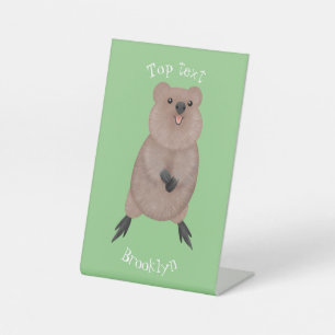 Signe De Table Joli sourire mignon dessin animé quokka