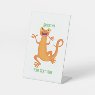 Signe De Table Joli triton orangé joyeux
