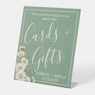 Signe De Table Jolie Basil Green & White Daisers Cartes & Cadeaux