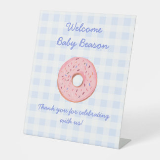 Signe De Table Jolie En vichy Donut Baby Sprinkle Décor