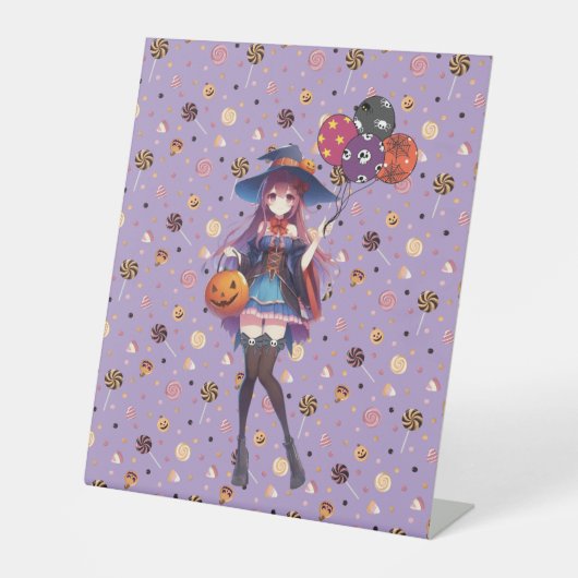 Signe De Table Jolie Sorcière d'Halloween Anime (Recto)