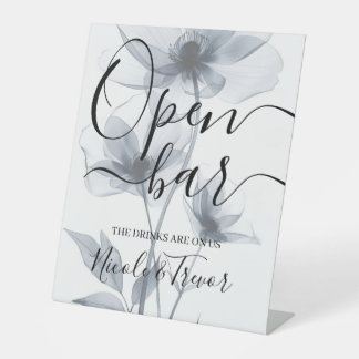Signe De Table Jolies fleurs d'aquarelle de radiographie pour bar