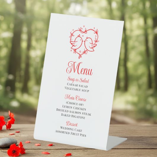 Signe De Table Jolis Inséparables Bohème Menu de Mariage Jardin a