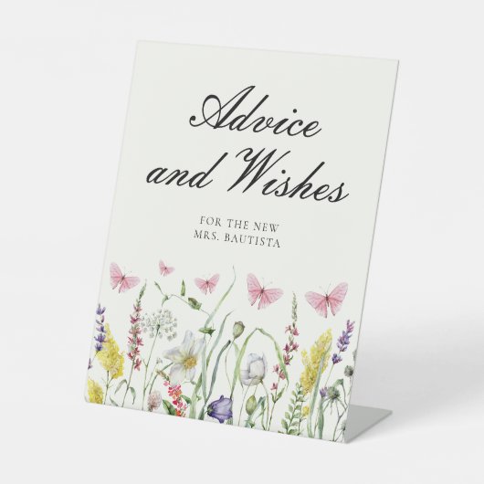 Signe De Table Jolis Papillons Conseils Vœux Fête de Mariage (Recto)