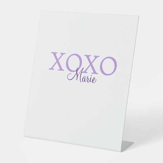 Signe De Table Jour de la Saint Valentin Xoxo ajouter nom pastel  (Recto)