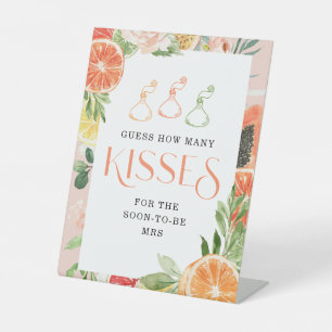 Signe De Table Jour de mariage tropical citrus Combien de baisers