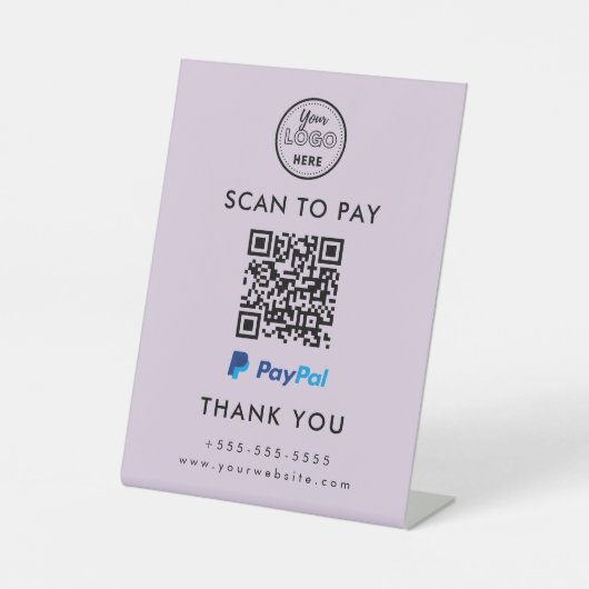 Signe De Table Journal professionnel Paypal QR Code numérisation  (Recto)