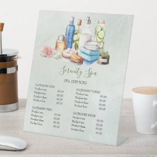 Signe De Table Journée de l'aquarelle verte Spa et bien-être