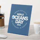 Signe De Table Journée mondiale des océans Bleu Stylisé Vagues de (In SItu)